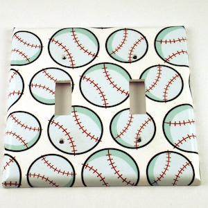 Double Toggle Switch Plate Baseball Theme (160D)