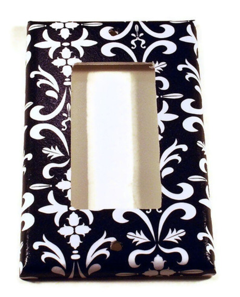 Light Switch Cover Light Switchplates in Black Damask 179R Etsy