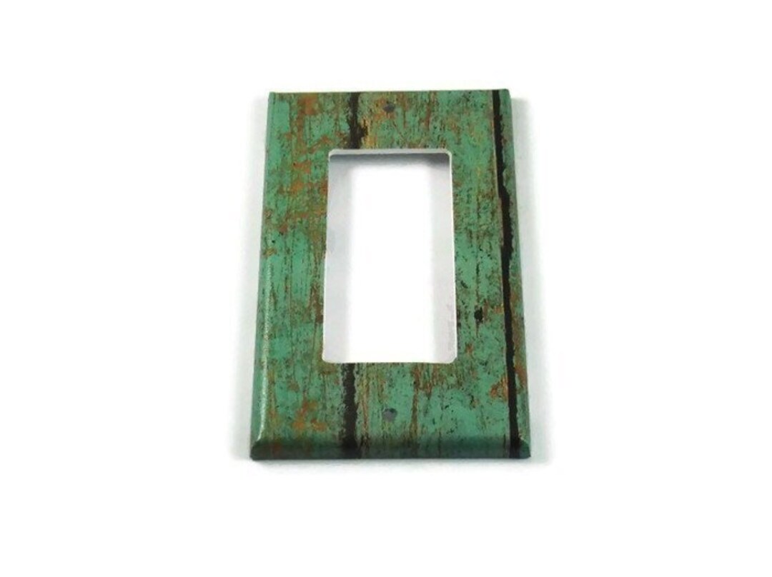 Farmhouse Rocker Switchplate in Faux Turquoise Barnwood 281R - Etsy