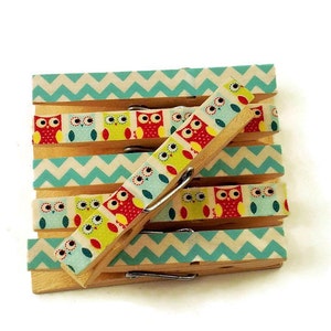 Altered Clothespins Magnetic Clothespins in Baby Owls image 2