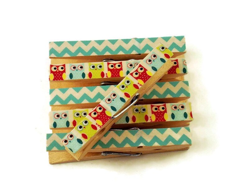 Altered Clothespins Magnetic Clothespins in Baby Owls image 2