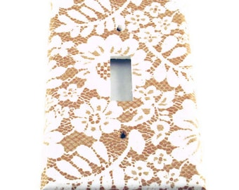 Light Switch Cover Wall Decor Lace Patterned Light Switchplate Switch Plate in  Chantilly  (199S)