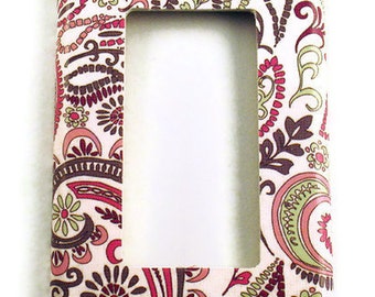 Light Switch Cover Switch Plate in Pink Paisley  (099R)