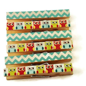 Altered Clothespins Magnetic Clothespins in Baby Owls image 1