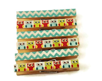 Altered Clothespins Magnetic Clothespins in Baby Owls