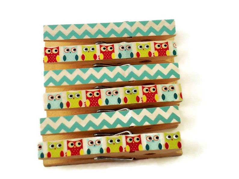 Altered Clothespins Magnetic Clothespins in Baby Owls image 1