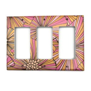 Triple Rocker Switch Plate in Pink Splash (141TR std)
