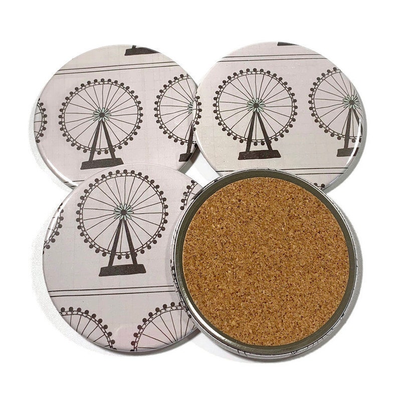 Set of 4 Drink Coasters Coaster Set in Ferris Wheel