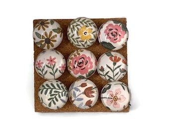 Decorative  Funky Push Pins  Thumb Tacks Cork Board Pins in Flower Field (P16)