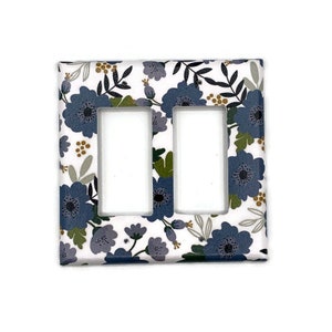 Light Switch Cover Wall Décor Switch Plate Switchplate in Ava Blue 082S Double Rocker