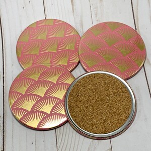 Set of 4 Drink Coasters  Coaster Set in Rose Glam