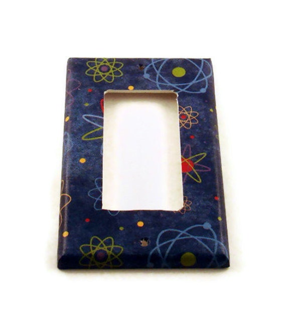 Light Switch Cover Rocker Switch Plate in Blue Atoms 103R Etsy