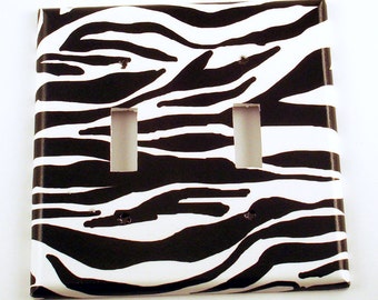 Light Switch Cover  Switchplate   Double Toggle Light Switch Plate in   Zebra  (086D)