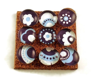 Blue Cork Board Push Pins  Glass Thumb Tacks  in Betty Blue (P33)