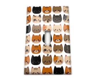 Cats Decoupage Light Switch Cover, Funky Home Decor