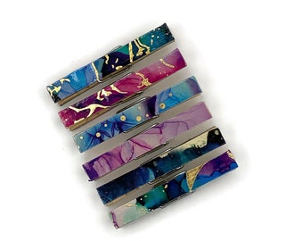 Altered Clothes Pins Decorative Clothespins in Nebula