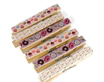 Altered Clothespin  Clips  Decorative  Wooden Clothespins in Sprinkles