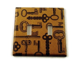 Light Switch Cover Wall Decor Switchplate  Double Switch Plate in Keys (090D)