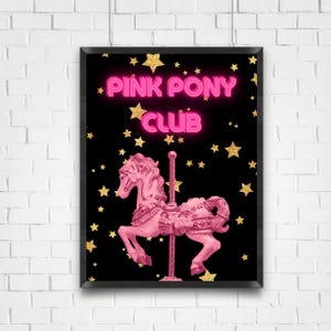 Pink Pony Club Poster, Chappell Roan Wall Art, Midwest Princess, Pink Pony Club Music Poster, Feminine Wall Art, Horse Art, Print on Demand