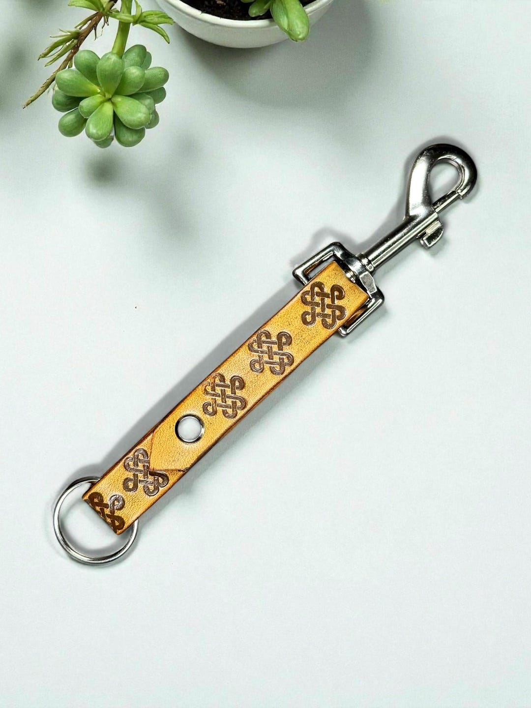 Loop Closure Keychain Customized Leather Keychain With Loop Keeper | Engraved Keychain Ring ...