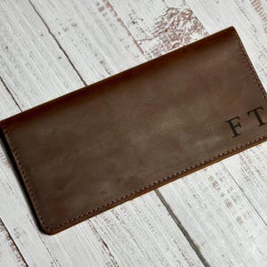 Cartera de mano con grabado, piel italiana, personalizada, regalo, hecha a mano, cosida, envío gratis