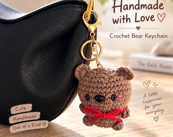 Crochet Animal Keychain, Handmade Amigurumi Bag Charm, Animal Keyring Gift