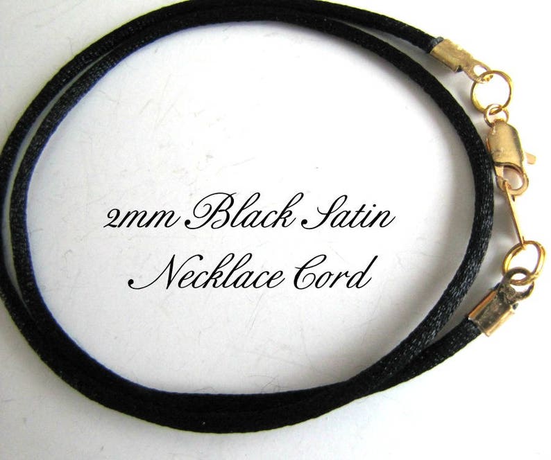 Choker Necklace Custom. Gold Lobster Unisex Silver Charm Cord 12 to 24 inch Antique Brass Pendant Cord Black Satin Necklace Cord