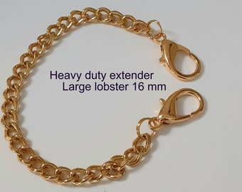 Heavy Extender Chain, 2 - 18 inch, Double Lobster, Gold plated Anklet, Bracelet, Necklace,  Cord Extender, Great for Masks, Jewelry, Misc.