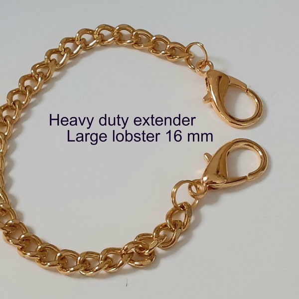 Heavy Extender Chain, 2 - 18 inch, Double Lobster, Gold plated Anklet, Bracelet, Necklace,  Cord Extender, Great for Masks, Jewelry, Misc.