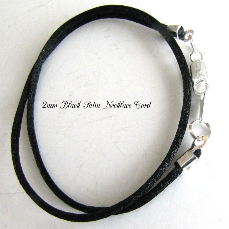 Choker Necklace Custom. Gold Lobster Unisex Silver Charm Cord 12 to 24 inch Antique Brass Pendant Cord Black Satin Necklace Cord