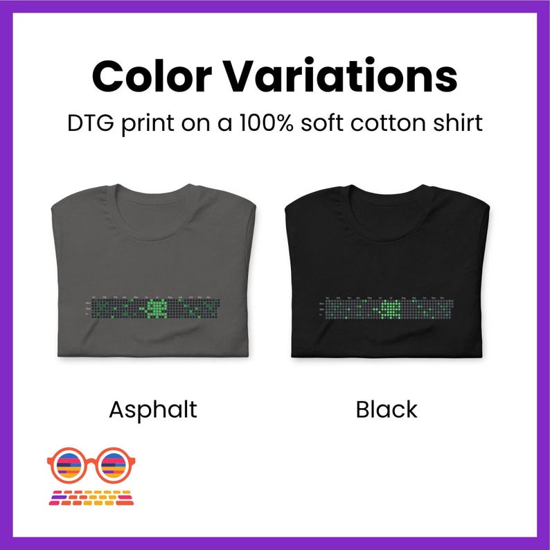 Peut inclure: Deux t-shirts avec un motif pixelis&eacute; d'un insecte sur le devant. Les t-shirts sont disponibles en asphalt et noir.