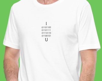 Binary Code 'I Love U' T-Shirt | Geeky Coder Gift