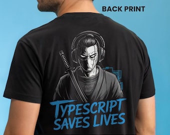 Koszulka Typescript Saves Lives | Zabawna koszulka dla programistów Ninja Coders, Rockstar Programmers i Tech Geeks