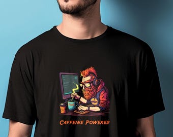 カフェインパワードコーダーTシャツ | 開発者、ソフトウェアエンジニアへのギフト