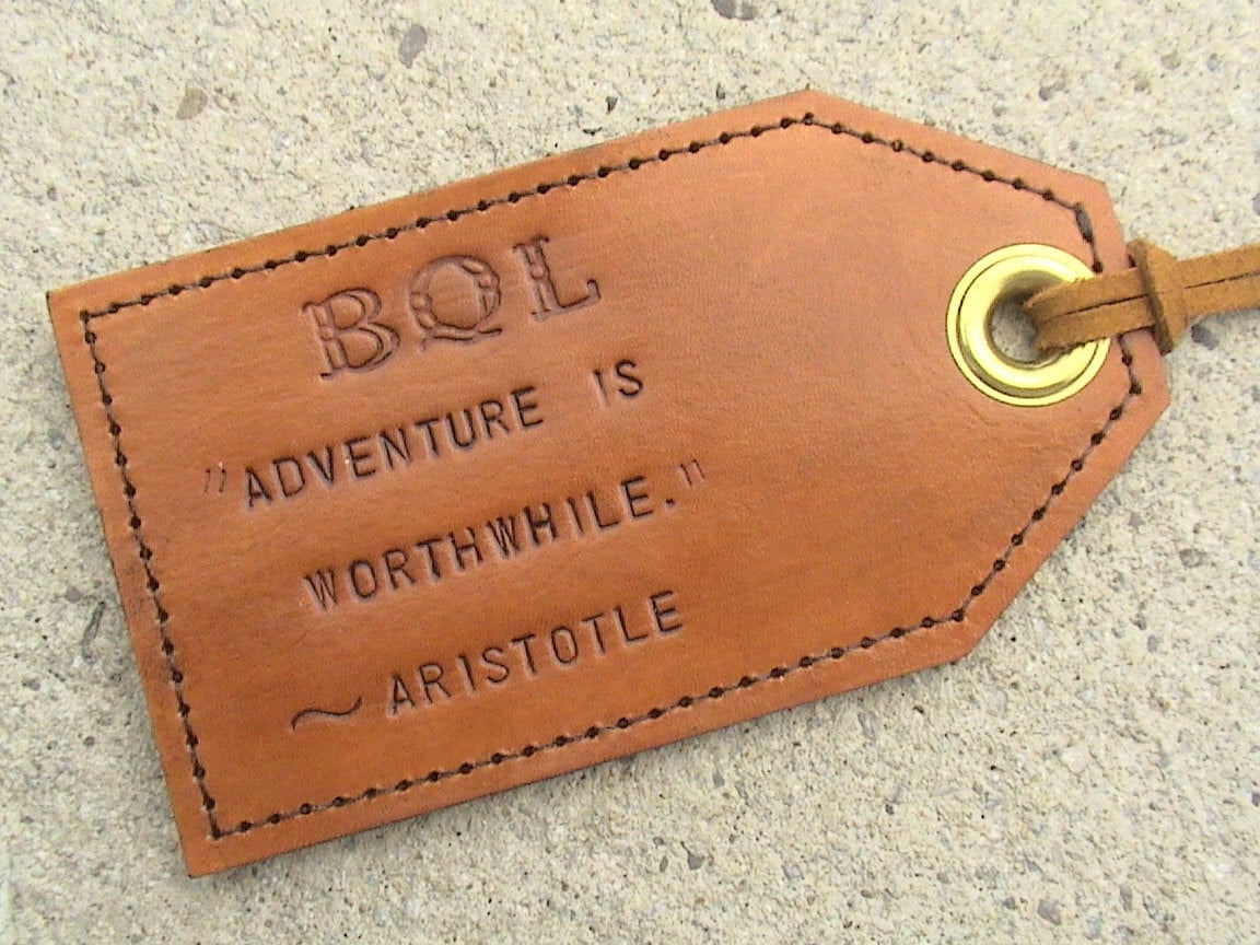 Custom Favourite Quotes Leather Luggage Tag with privacy | Etsy