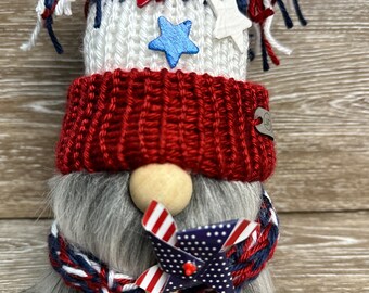 Handmade Patriotic Gnome, USA Flag Decor