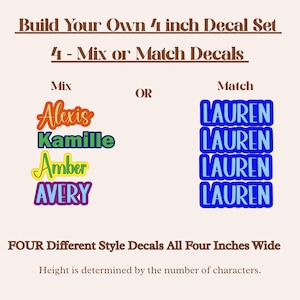 Custom Name Decal Set – Build Your Own | Personalized Vinyl Name Stickers | Two Colors, Custom Styles | Free Shipping