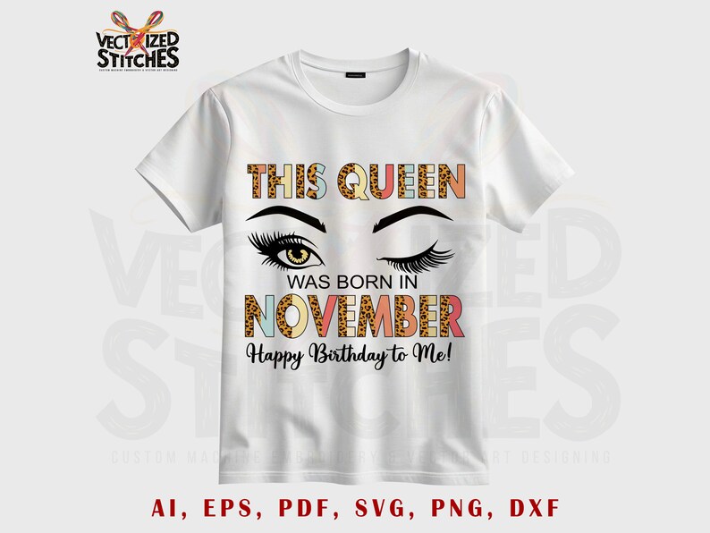 This Queen Was Born in November Svg, November Svg Cut File, Birthday ...
