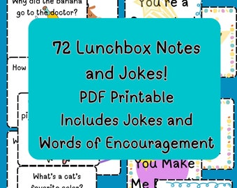 Lunch Notes and Jokes Words of Encouragement Kids Printable Lunchbox Notes and Jokes Digital Back to School Notes Lunchbox Jokes Lunch Notes