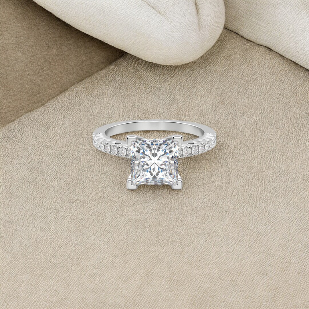 1/5 Carat Diamond Wedding Band Ring - 10K Rose Gold Bezel Set Diamond Ring