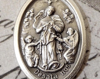 Desata Nos Unserer Lieben Frau Untier & Undoer Von Knoten Heilige katholische religiöse Medaille Anhänger, Heiliges Miraculous Medaillon, hergestellt in Italien, Papst Franziskus