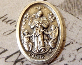 Desata Nos Our Lady Untier & Undoer Of Knots Holy Catholic Religious Medal Pendant, Saint Miraculous Medallion, Made In Italy, Pope Francis