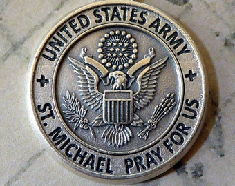 United States Army & Saint Michael The Archangel - Proud American Military Heroes Religious Medal Necklace Pendant - Patron St. Of Soldiers