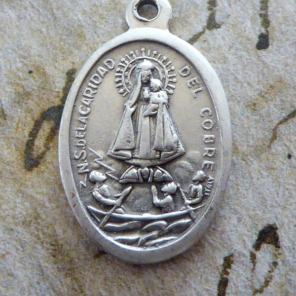 La Virgen De La Caridad Del Cobre Pray For Us, The Virgin Of Charity Italian Catholic Religious Medal Blessed Virgin Mary Holy Pendant Charm