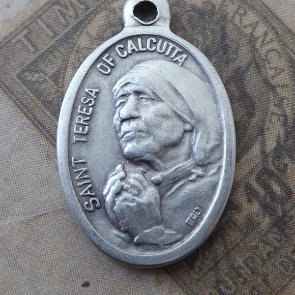 Saint Mother Teresa Of Calcutta India, Canonization Holy Catholic Religious Medal Pendant, Patron St. Miraculous Medallion, Made In Italy