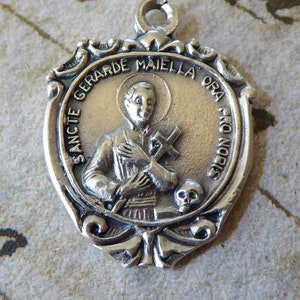 Saint Gerard Maiella Patron Of Expectant Mothers, Safe Childbirth, CREED Italian Silver Religious Medal & Our Lady Of Perpetual Help Pendant