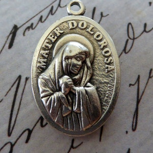 Mater Dolorosa Sorrowful Mother Mary & Ecce Homo The Passion Of Jesus Christ Catholic Religious Medal Necklace Pendant Holy Italian Charm!!!