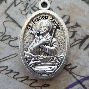 Saint Francis Xavier Basque Catholic Religious Medal Patron Of Foreign Missions, Holy Cross, Necklace Pendant Medallion, Ohio University
