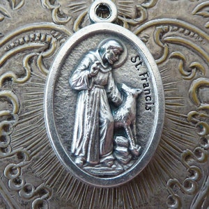 Pet ID Tag Medal Saint Francis Of Assisi - Protector Of Animals Italian Pendant Charm - Bless And Protect My Pet Medallion Rare & Unusual!!!