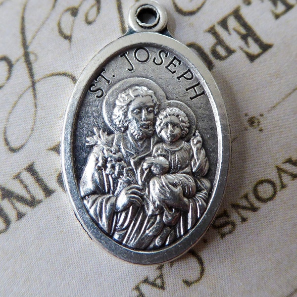 Saint Joseph Pray For Us, Catholic Pendant Italian Religious Medal Protector Of Fathers & Dads, Carpenters, Patron St. Of Workers, Craftsmen